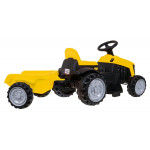 Elektrický traktor s vlečkou - žltý